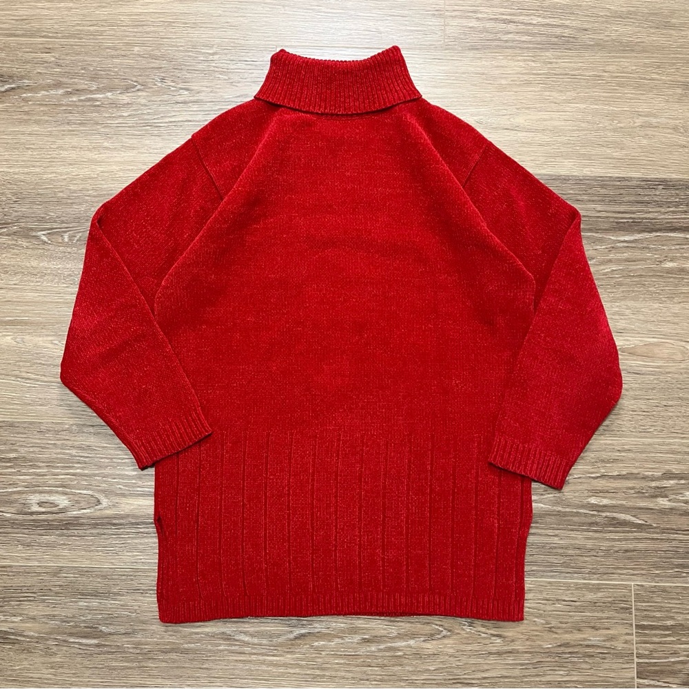 Vintage Chenille Chunky Oversized Turtleneck Sweater
